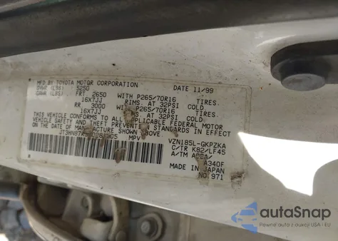 2000 Toyota 4Runner Limited V6 from USA, damaged, VIN JT3HN87R9Y0281805